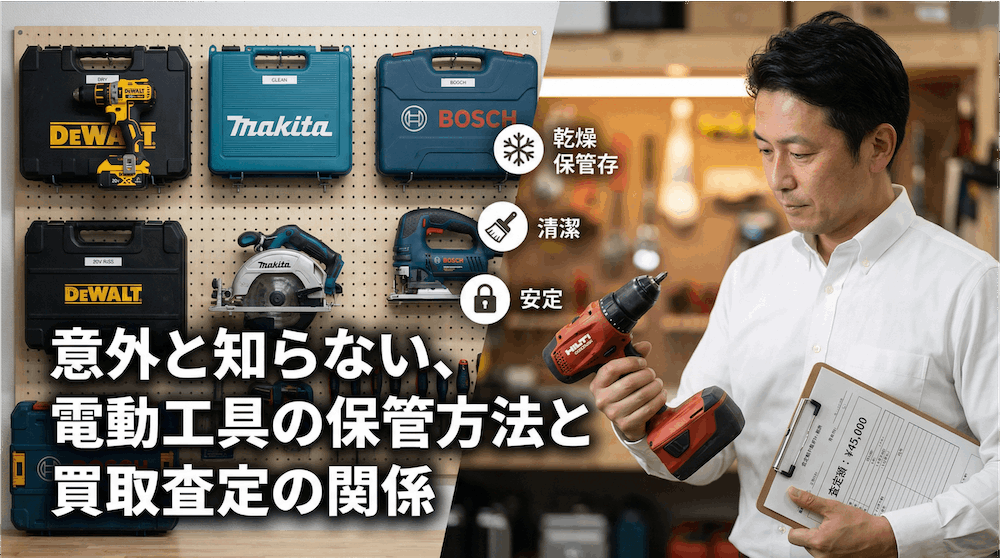 意外と知らない、電動工具の保管方法と買取査定の関係