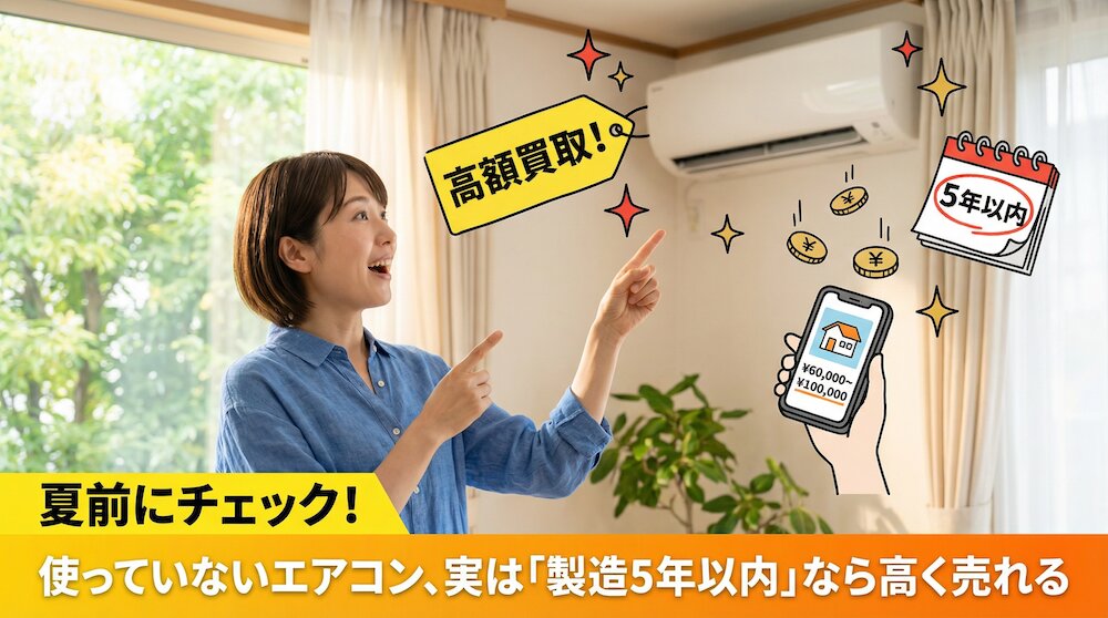 夏前にチェック！使っていないエアコン、実は「製造5年以内」なら高く売れる