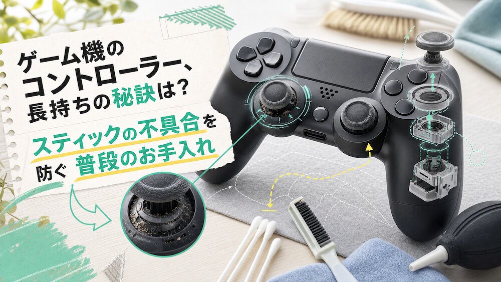 ゲーム機のコントローラー、長持ちの秘訣は？スティックの不具合を防ぐ普段のお手入れ