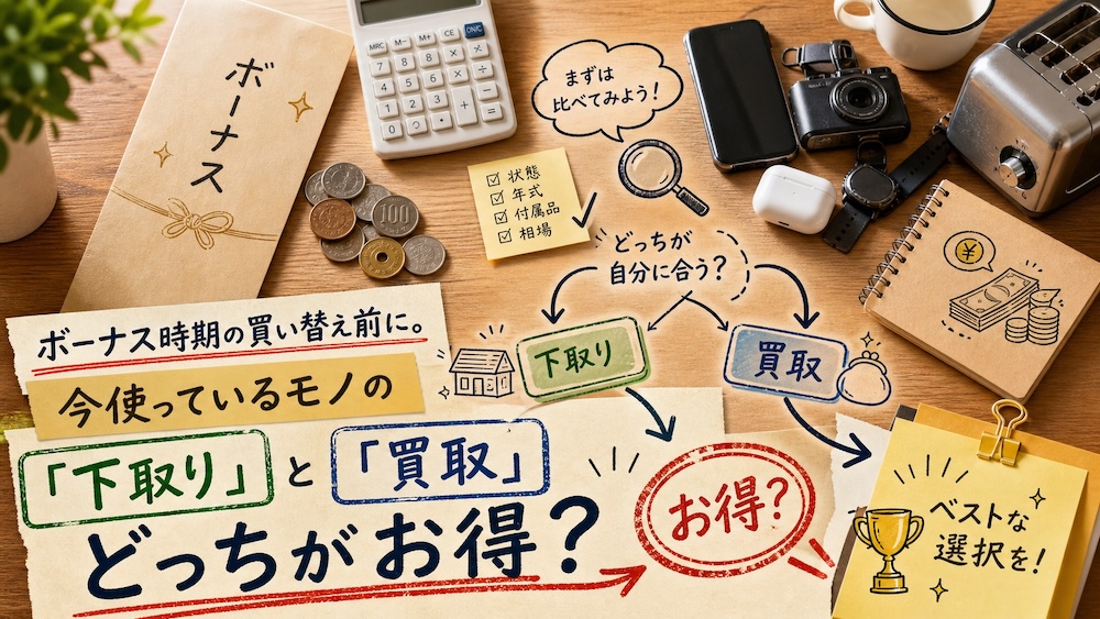 ボーナス時期の買い替え前に。今使っているモノの「下取り」と「買取」どっちがお得？